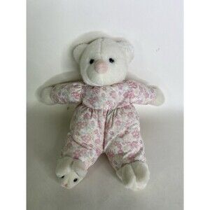 Carters Prestige Toy White Bear Pink Floral Pajamas Stuffed Plush Bunny Slippers